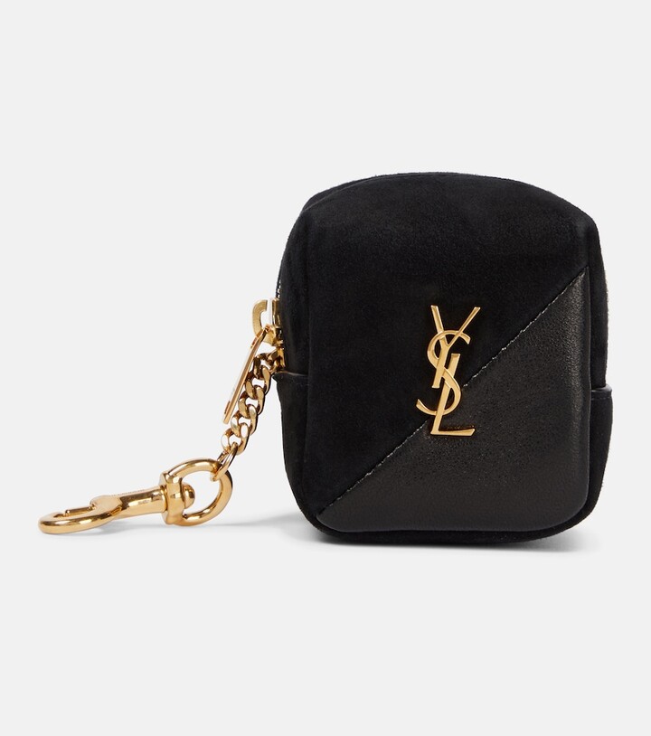 Saint Laurent YSL Monogram Suede and Leather Key Pouch - Keychains,  Accessories