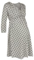 Thumbnail for your product : New Look Heavenly Bump Grey 3/4 Sleeve Polka Dot Wrap Dress