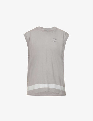 adidas by Stella McCartney Muscle sleeveless organic cotton-jersey T-shirt