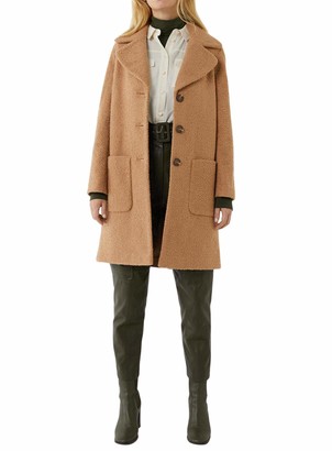 Secret Label Warehouse Teddy Coat Beige Camel Winter Warm Snug Boucle Jacket Size 6