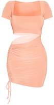 Thumbnail for your product : PrettyLittleThing Shape Chestnut Cut Out Short Sleeve Ruched Bodycon Dress