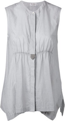 Brunello Cucinelli ruched waist blouse - women - Cotton - L