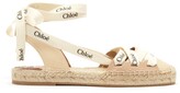 Thumbnail for your product : Chloé Ingrid Logo-print Canvas And Leather Espadrilles - Cream Multi