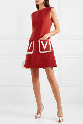 Valentino Grain De Poudre Wool Mini Dress - Red