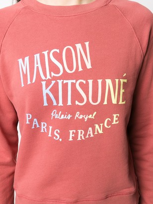 MAISON KITSUNÉ Logo Print Crew Neck Sweatshirt