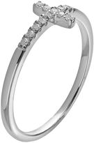 Thumbnail for your product : Diamond essentials platilite 1/10-ct. t.w. diamond sideways cross ring