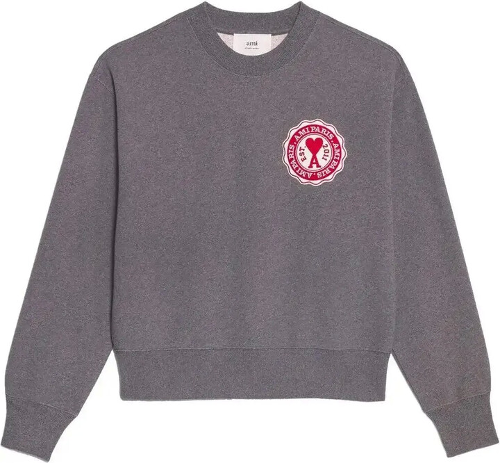AMI Paris Logo-Patch Organic-Cotton Sweatshirt