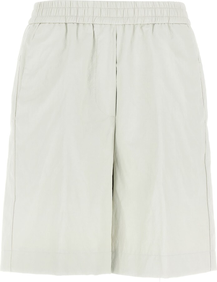 Nude Leather-effect Bermuda Shorts
