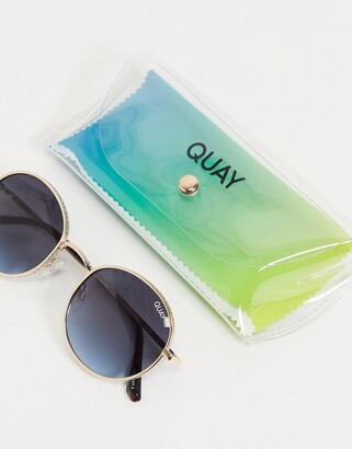 Quay Eyewear Australia Quay mod star round lens sunglasses with navy lenses