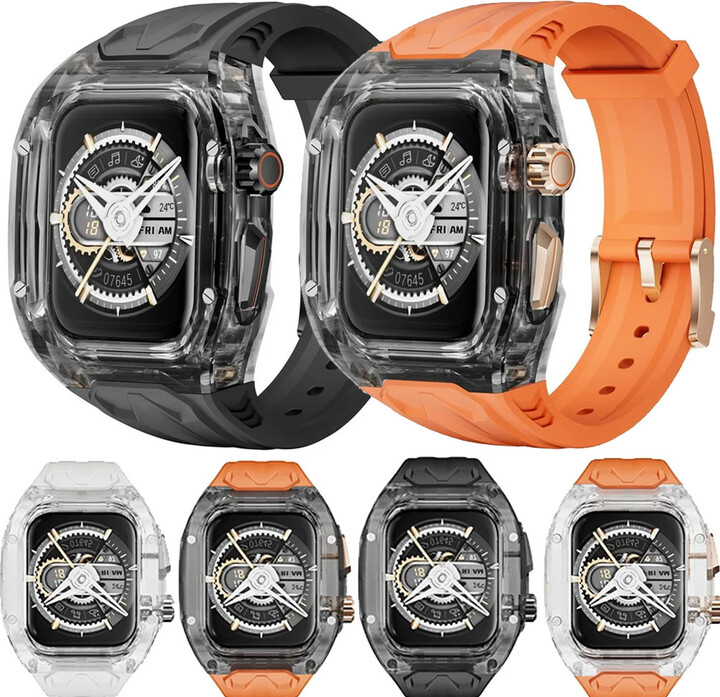 None Transparent Modification Kit for Apple Watch Ultra 9 8 7 6 49mm 40mm 41mm 44mm 45mm Strap+Case for IWatch Series 10 42/46mm Band