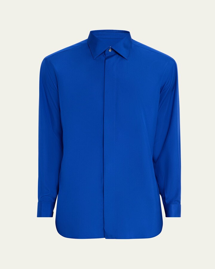 Brioni Men's WWX 80th Anniversary Silk Covered-Placket Sport Shirt