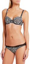 Thumbnail for your product : Stella McCartney Annalise Flirting Printed Georgette Contour Bra - Midnight blue