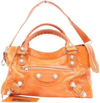Balenciaga Orange Leather Handbag