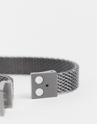 HUGO BOSS metal mesh bracelet in grey