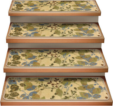House Home & More Attachable Indoor Carpet Beige Stair Tread