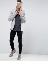 Thumbnail for your product : ASOS Muscle Zip Up Hoodie In Gray Lightweight Jersey