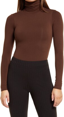 chocolate brown ribbed turtleneck