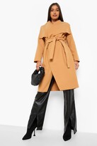 Thumbnail for your product : boohoo Wool Look Waterfall Belted Coat