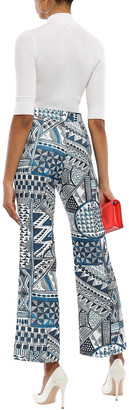 Stella Jean Printed Brushed-canvas Flared Pants