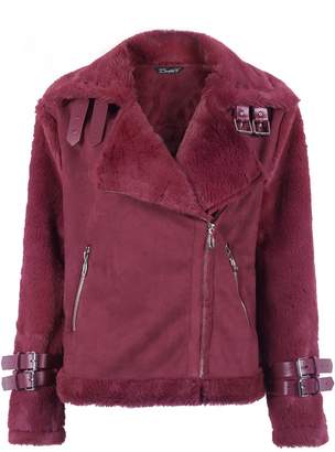Simplee Apparel Simplee Womens Winter Warm Loose Oversized Faux Suede Fleece Jacket Coat Outwear