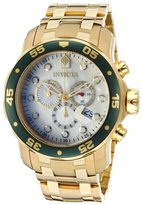 Thumbnail for your product : Invicta Men's Pro Diver Chronograph 18K Gold Plated Steel White MOP Dial