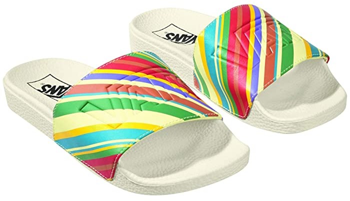 vans multicolor slides