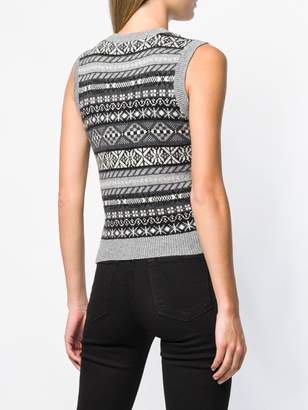 Michael Kors Collection geometric pattern knitted top
