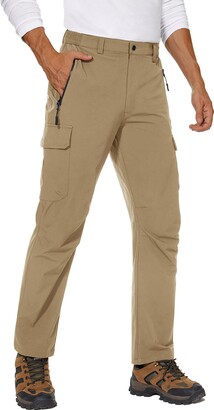 KEFITEVD Mens Summer Outdoor Pants Quick Dry Cargo Trousers
