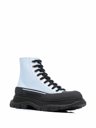 Alexander McQueen Tread Slick ankle lace-up boots