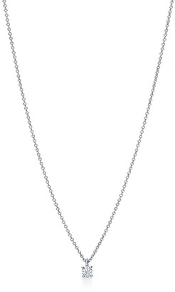 Tiffany Solitaire Diamond Pendant in Rose Gold, Size: .12