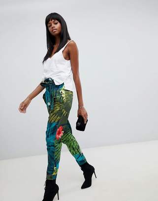 G Star G-Star Rovic Paperbag Waist Pant With Tropical Print
