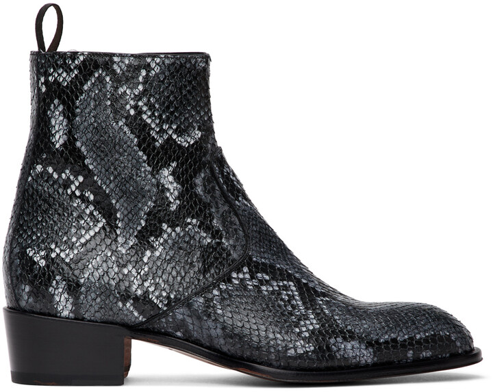 mens python ankle boots