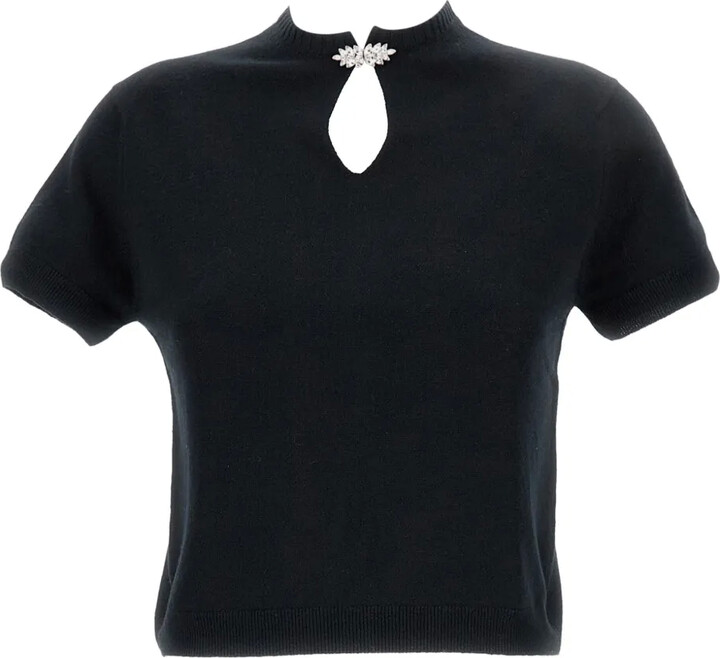 Barrie Rhinestone-Embellished Keyhole Top