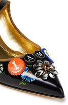 Thumbnail for your product : Dolce & Gabbana Embellished Printed Patent-leather Mary Jane Pumps