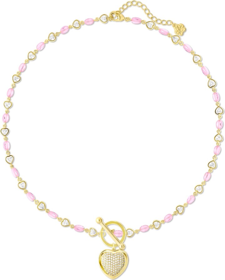 Gold Cloud Haven Studded Heart Clasp Necklace