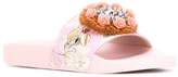 Thumbnail for your product : Dolce & Gabbana raffia embellished slides