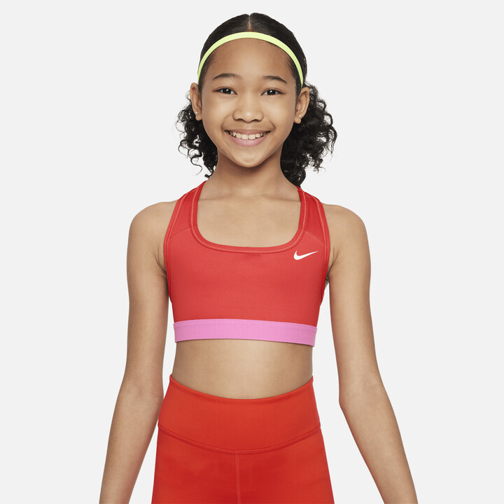 Nike Swoosh Big Kids' (Girls') Sports Bra in Red - ShopStyle