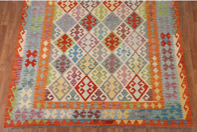 Bungalow Rose Multicolor Kilim Oriental Area Rug 7x10