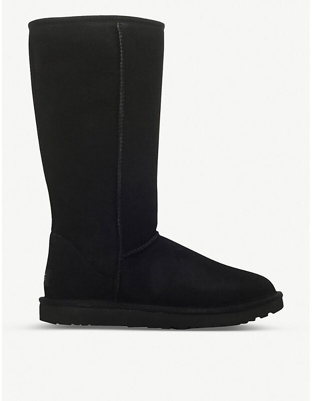 UGG Women's Black Classic Ll Tall Sheepskin And Suede Boots, Size: EUR 39 /  6 UK WOMEN - ShopStyle