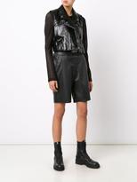 Thumbnail for your product : Giamba leather effect lace up shorts - women - Polyester/Polyurethane - 38