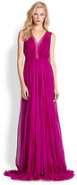 Thumbnail for your product : Rebecca Taylor Shirred Chiffon Gown