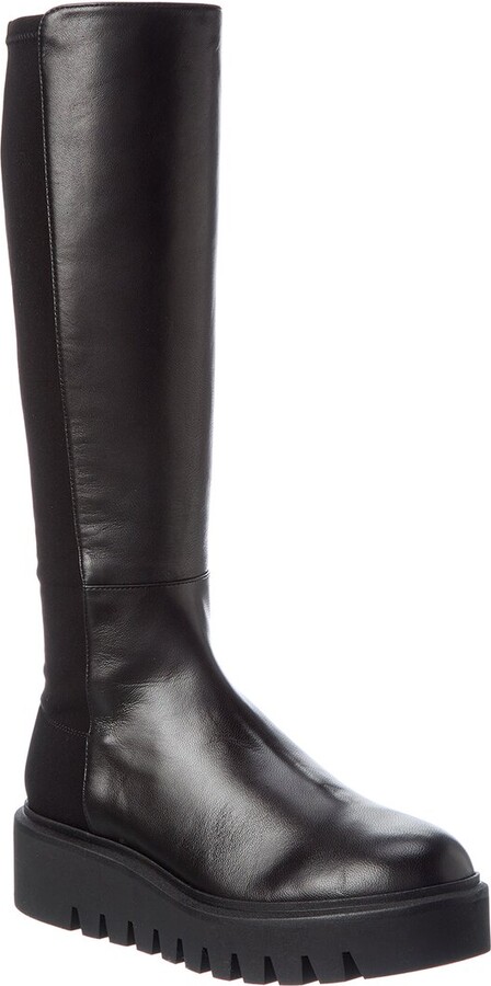 Stuart Weitzman Chalet Lug City Leather Knee-High Boot - ShopStyle