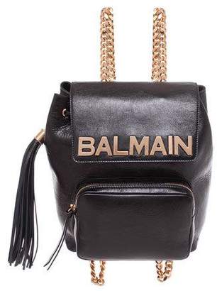 Balmain Leather Chain Backpack