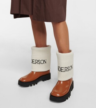 J.W.Anderson Logo-intarsia leather boots