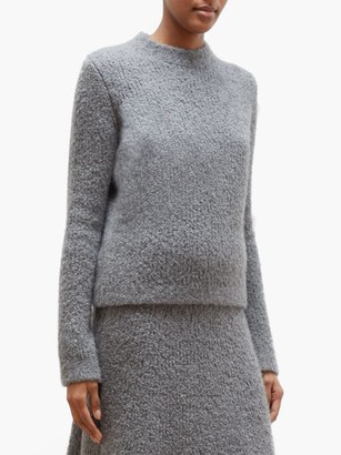 Gabriela Hearst Phillipe Cashmere-blend Boucle Round-neck Sweater - Dark Grey