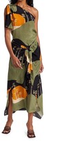 Thumbnail for your product : Johanna Ortiz Gold Seeker One-Shoulder Silk Dress