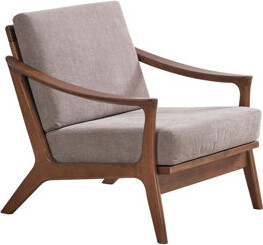 Brown Fabric Chair With Full Foam Seat - Wooden (rubber Wood) Frame, Removable Cushion, 31" Product Width, 32" Height Accent Cover, Wood 220lbs Capaci