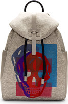 Thumbnail for your product : Alexander McQueen Heather Grey Skull Print Backpack