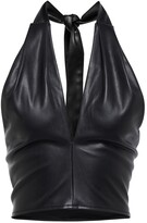 Thumbnail for your product : STAUD Kai faux leather crop top