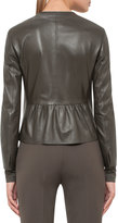 Thumbnail for your product : Akris Punto Perforated Leather Jacket, Olive